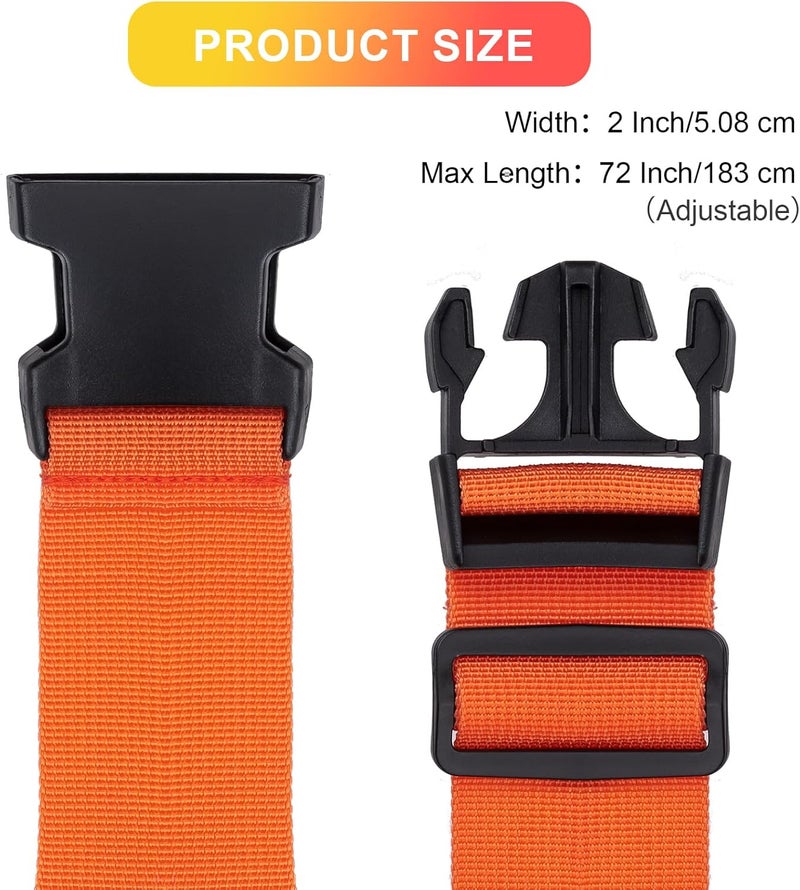 collwait Luggage Straps for Suitcases TSA Approved, Travel Belt Suitcase Belt, Suitcase Straps TSA Approved, Luggage Belt Strap TSA Approved, Travel Straps for Luggage, 4Pcs Luggage Band Orange, Green - Image 4